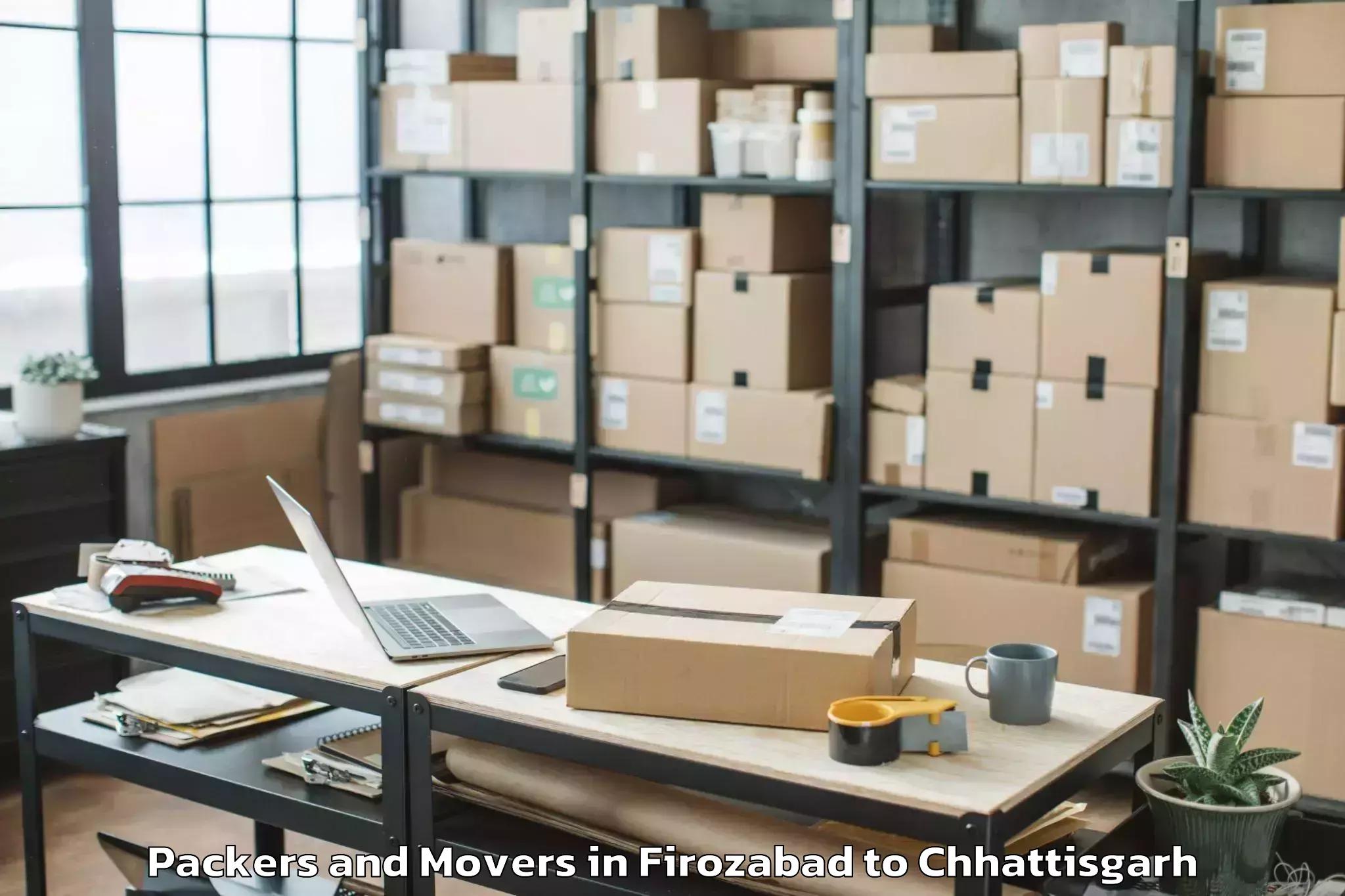 Affordable Firozabad to Bhilai Packers And Movers